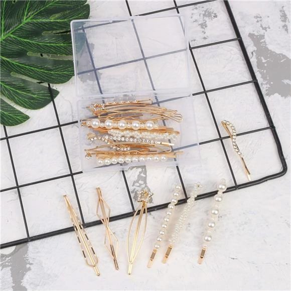 Elegant Wedding Hair Accessories | Golden Barrettes - Picture 6 of 7